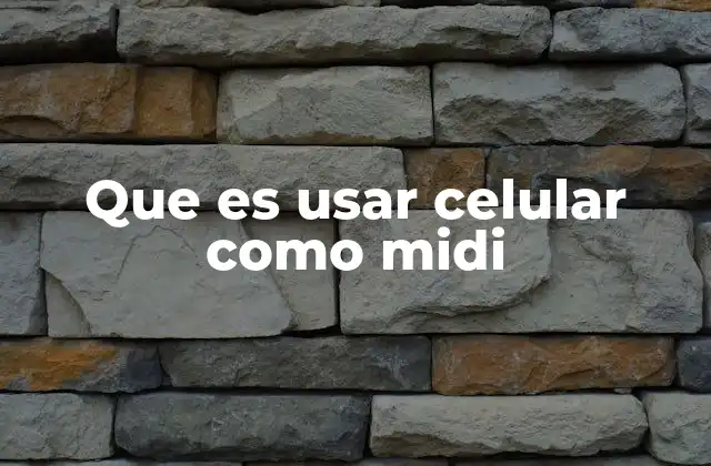 Que es Usar Celular como Midi