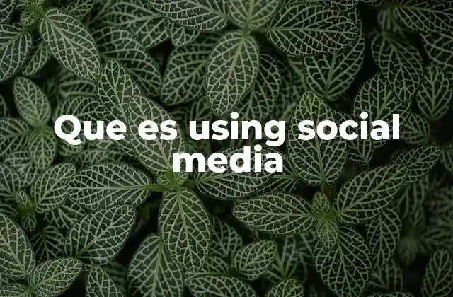 Que es Using Social Media