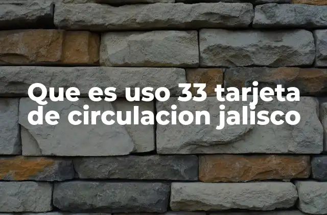 Que es Uso 33 Tarjeta de Circulacion Jalisco