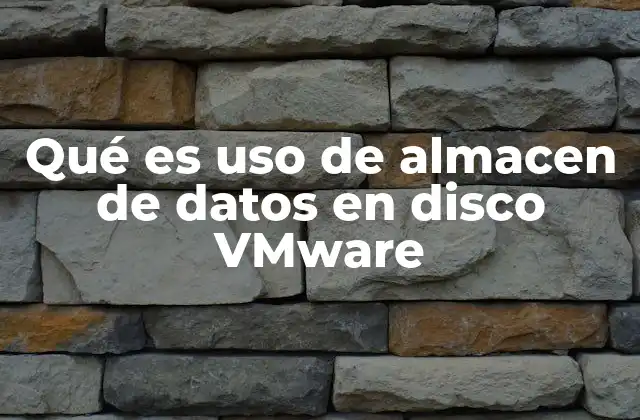 Qué es Uso de Almacen de Datos en Disco Vmware