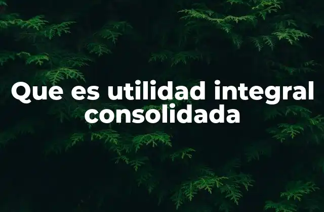 Que es Utilidad Integral Consolidada