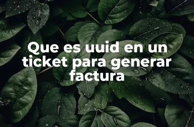 Que es Uuid en un Ticket para Generar Factura
