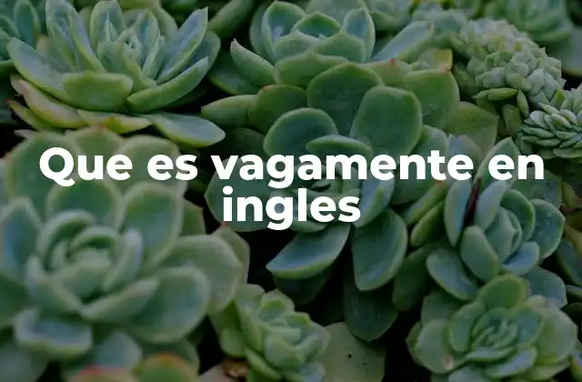 Que es Vagamente en Ingles