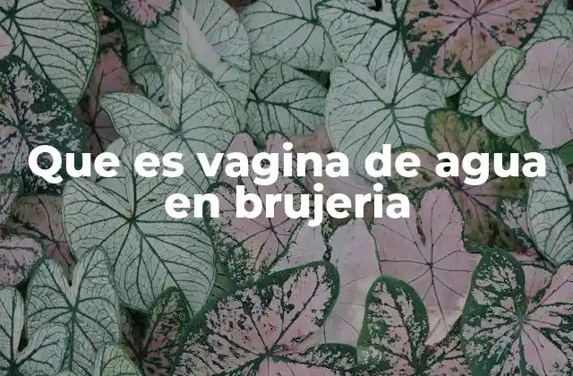 Que es Vagina de Agua en Brujeria