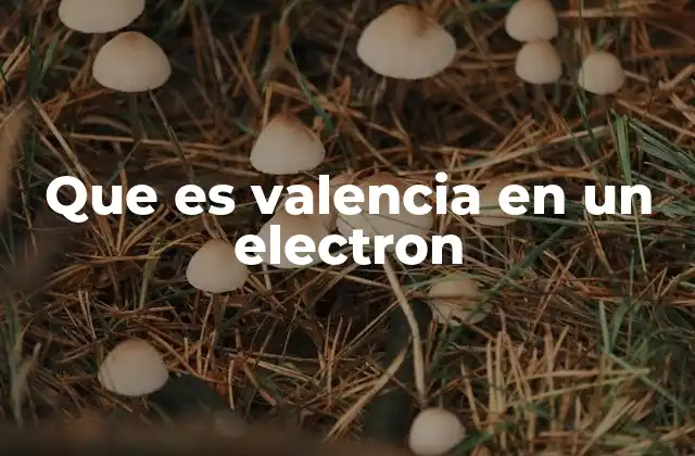 Que es Valencia en un Electron