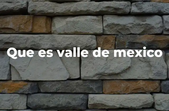 Que es Valle de Mexico