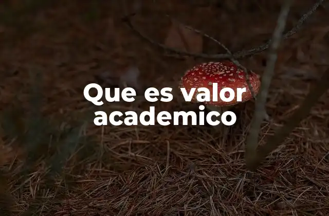 Que es Valor Academico
