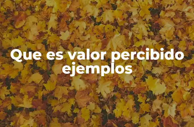 Que es Valor Percibido Ejemplos