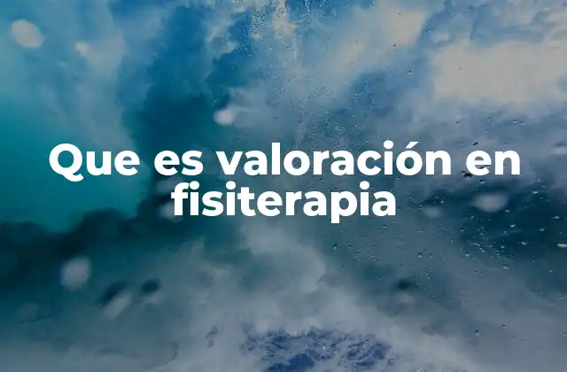 Que es Valoración en Fisiterapia
