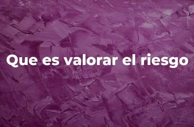 Que es Valorar el Riesgo