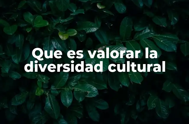 Que es Valorar la Diversidad Cultural