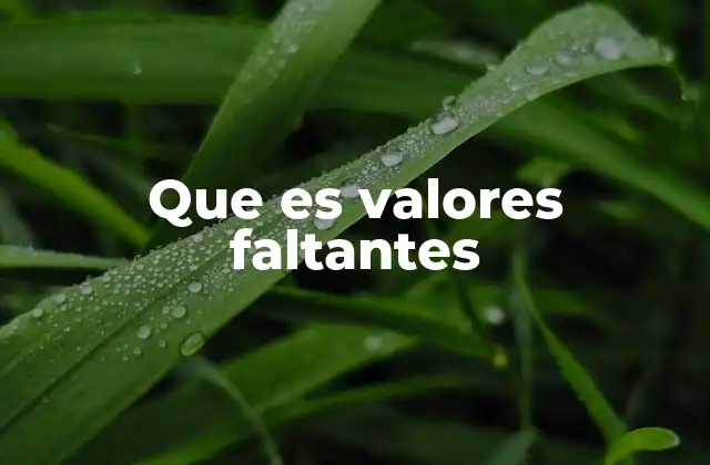 Que es Valores Faltantes