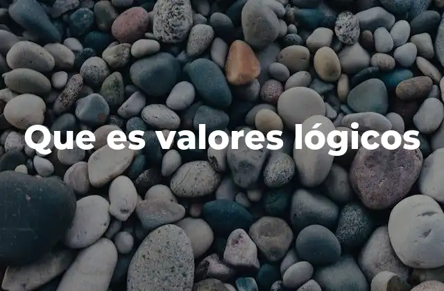 Que es Valores Lógicos