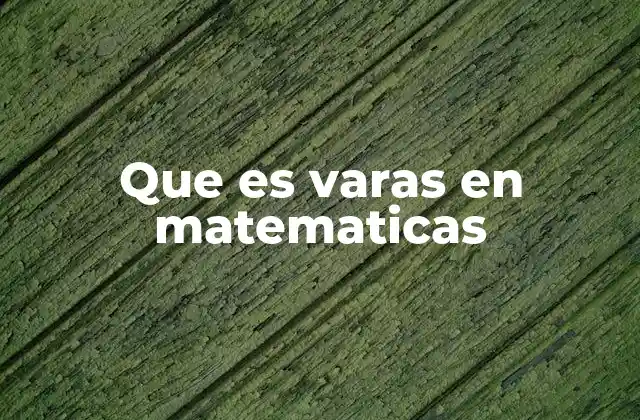 Que es Varas en Matematicas
