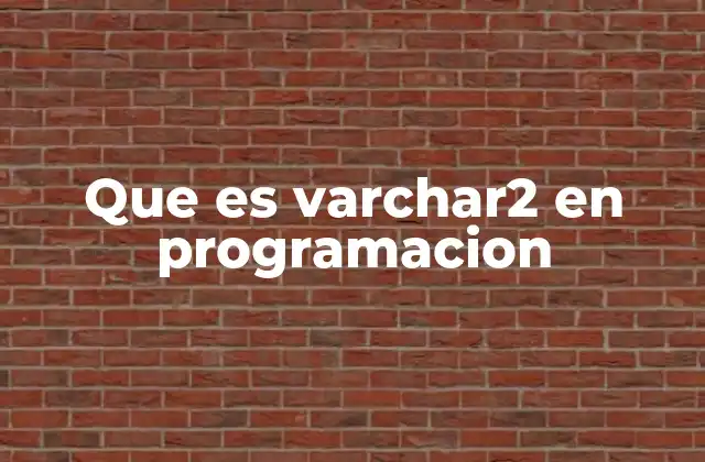 Que es Varchar2 en Programacion