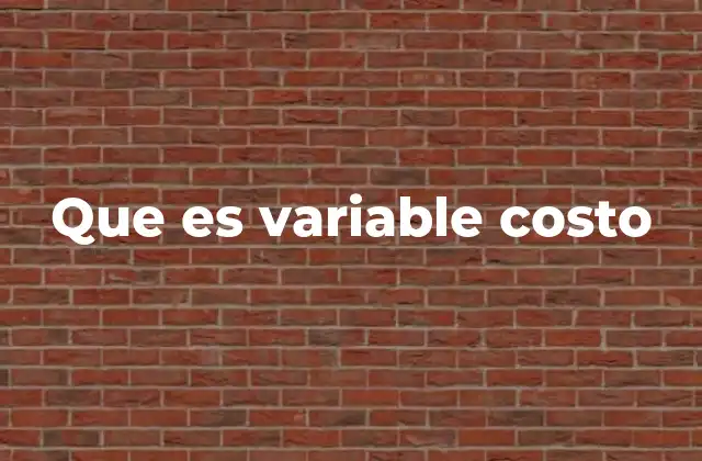 Que es Variable Costo