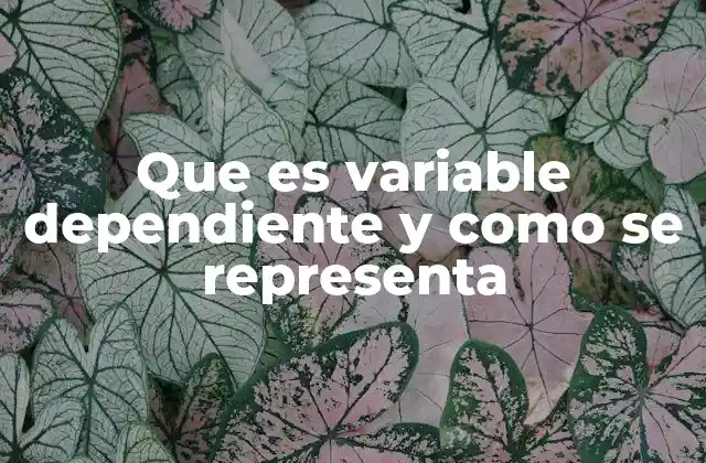 Que es Variable Dependiente y como Se Representa