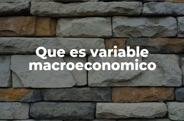 Que es Variable Macroeconomico