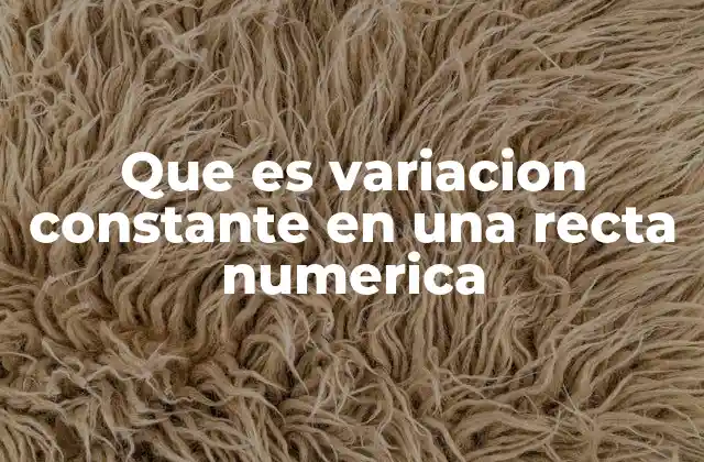Que es Variacion Constante en una Recta Numerica