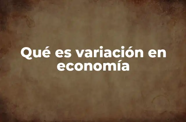 Qué es Variación en Economía