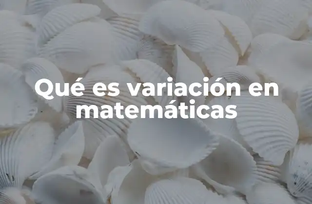 Qué es Variación en Matemáticas 2 El papel de la variación en el modelado matemático