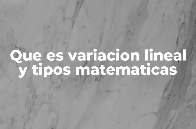 Que es Variacion Lineal y Tipos Matematicas