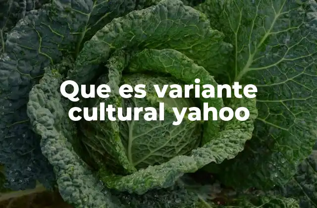 Que es Variante Cultural Yahoo