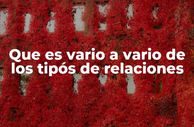 Que es Vario a Vario de los Tipós de Relaciones