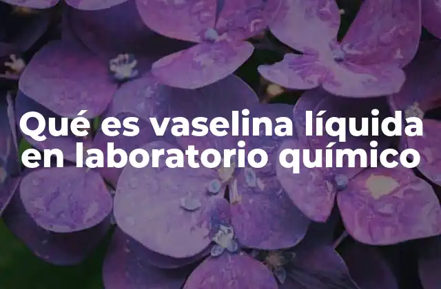 Qué es Vaselina Líquida en Laboratorio Químico