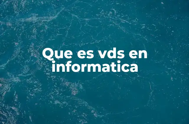 Que es Vds en Informatica