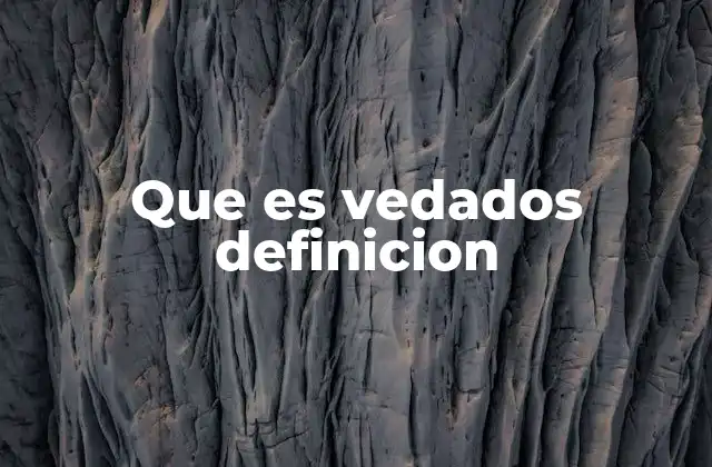 Que es Vedados Definicion