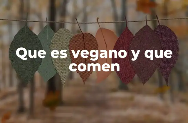 Que es Vegano y que Comen