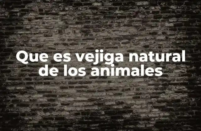 Que es Vejiga Natural de los Animales