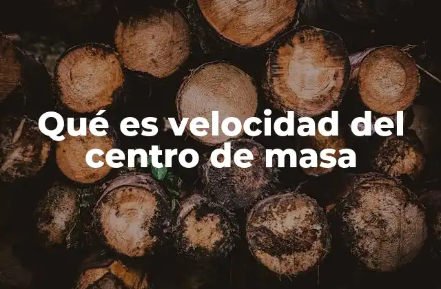 Qué es Velocidad Del Centro de Masa