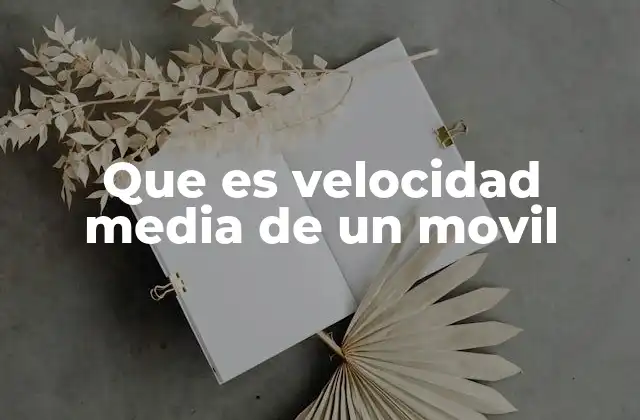 Que es Velocidad Media de un Movil
