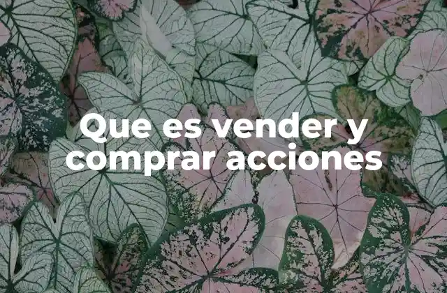 Que es Vender y Comprar Acciones