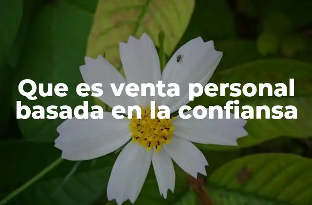 Que es Venta Personal Basada en la Confiansa 2 La importancia de la confianza en la relación vendedor-cliente