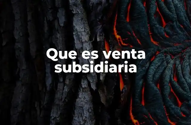 Que es Venta Subsidiaria