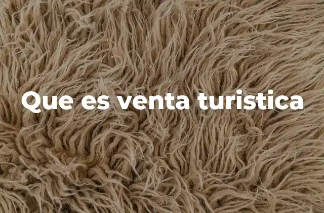 Que es Venta Turistica