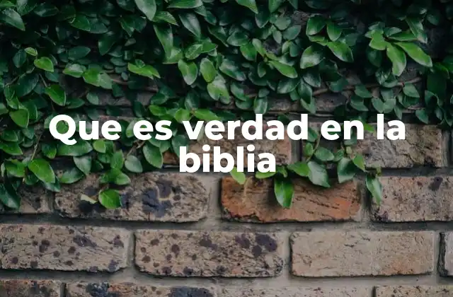Que es Verdad en la Biblia 2 La base moral y espiritual de la verdad en la Biblia