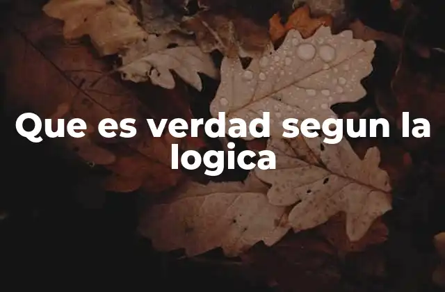 Que es Verdad Segun la Logica