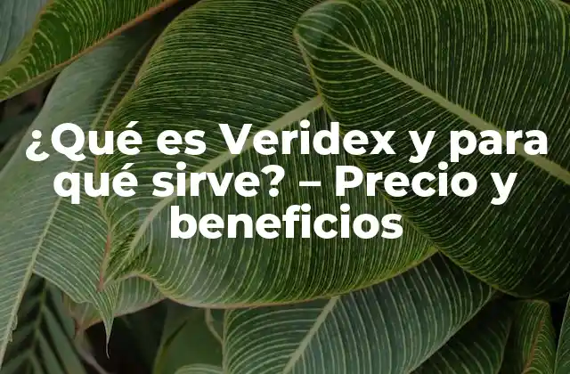 ¿qué es Veridex y para Qué Sirve? - Precio y Beneficios 2 ¿Cómo funciona Veridex?