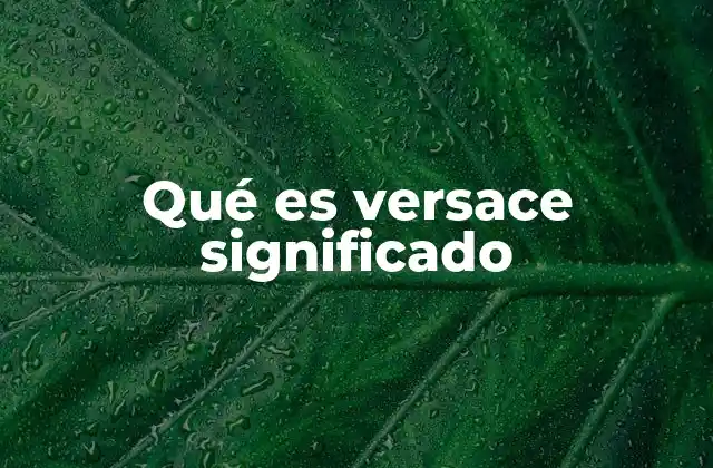 Qué es Versace Significado