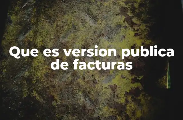 Que es Version Publica de Facturas