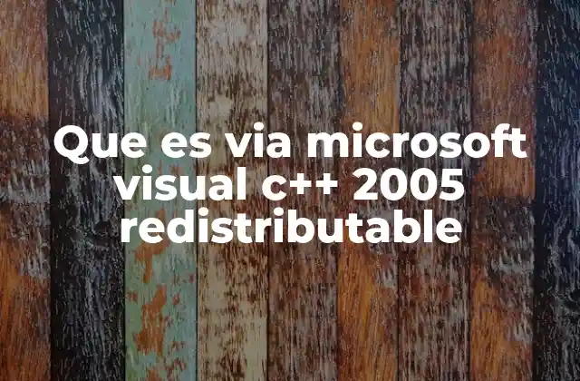 Que es Via Microsoft Visual C++ 2005 Redistributable 2 Importancia del Microsoft Visual C++ 2005 Redistributable en el ecosistema de desarrollo