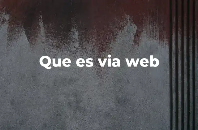 Que es Via Web