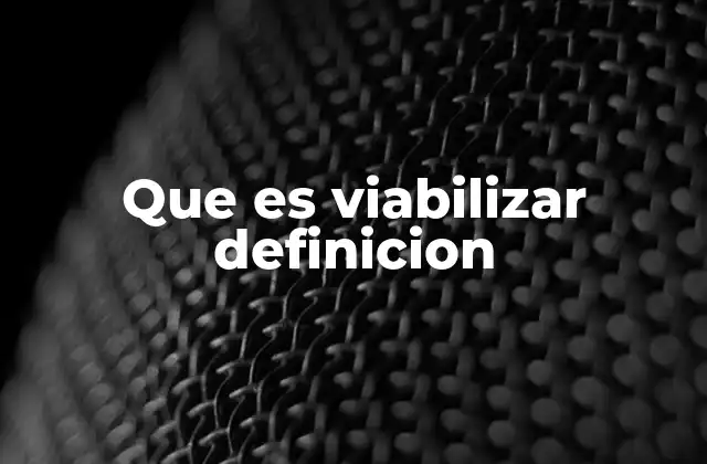 Que es Viabilizar Definicion