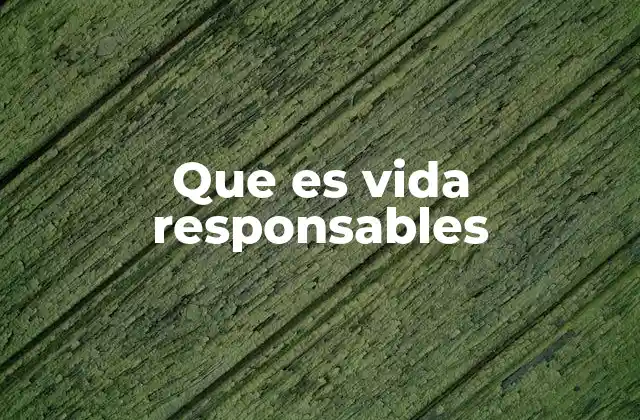 Que es Vida Responsables