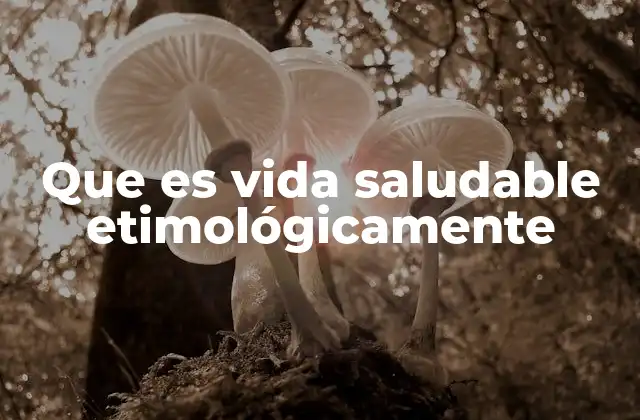 Que es Vida Saludable Etimológicamente