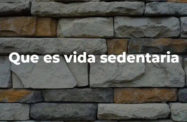 Que es Vida Sedentaria